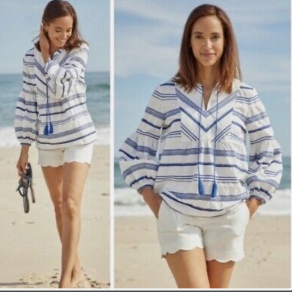 J. MCLAUGHLIN Portofino Jacquard Athena Blouse Embroidered Size XS - Picture 2 of 8